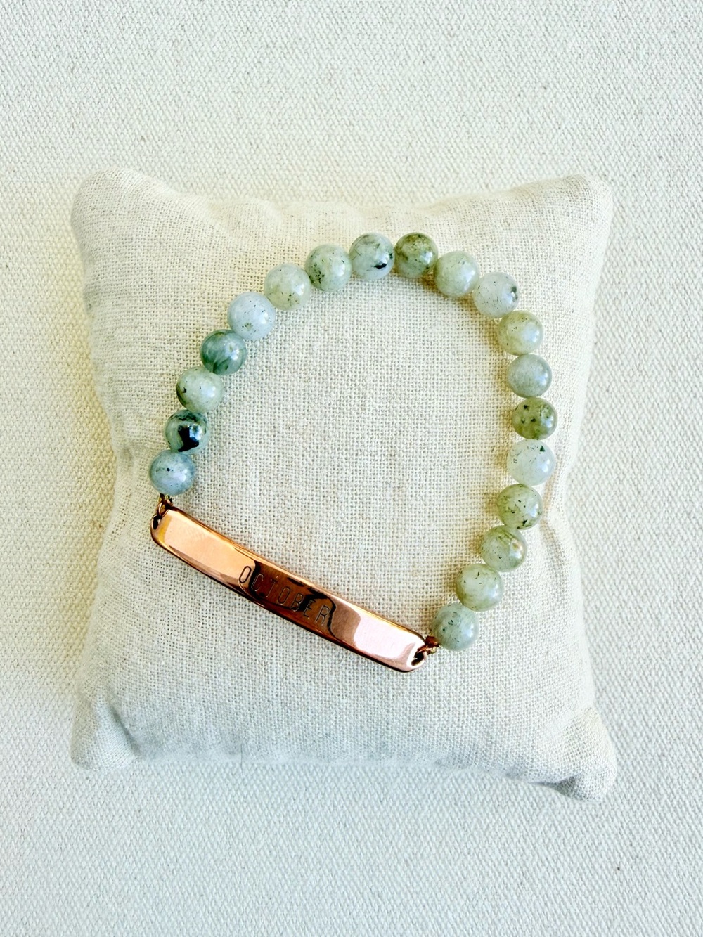 *Beaded Stretch Bracelet* KEEP COLLECTIVE Retired Engraved~October